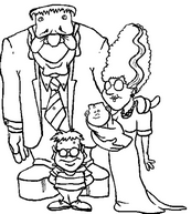 coloriage famille halloween